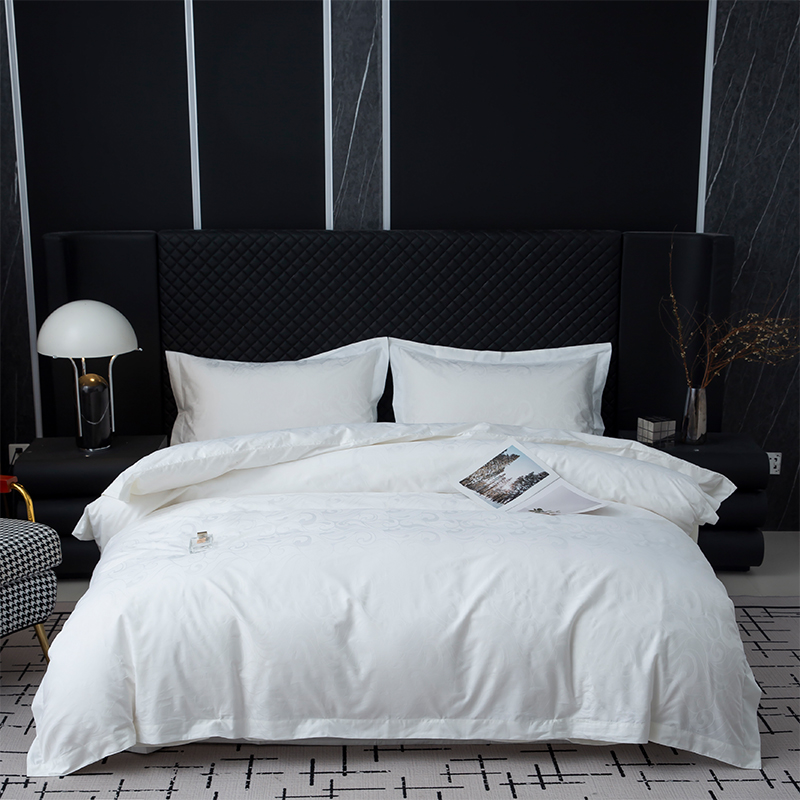 Uusi jacquard 100 % puuvillaa, satiini White Hotel Liinavaatteet Makuuhuoneen lakanat