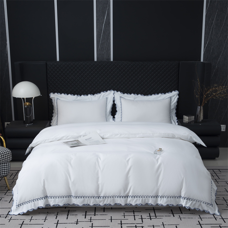 Hieno kirjontaleikkausmalli 350TC puuvillasatiini-vuodevaatteet