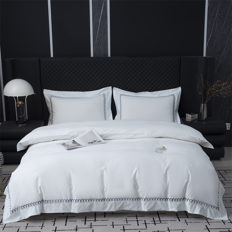 New Pattern Embroidery Design 500TC puuvillasatiini vuodevaatteet setti